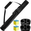 Deekin 2 x 2 Hard Oval Pool Cue Billiard Stick Carrying Case with 4 Holes and 2 Pieces Pool Chalk Cubes(Black) view 1