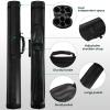 Deekin 2 x 2 Hard Oval Pool Cue Billiard Stick Carrying Case with 4 Holes and 2 Pieces Pool Chalk Cubes(Black) view 3
