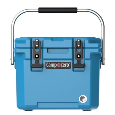 CAMP-ZERO 12 | 12.6 Qt. Premium Cooler with Molded-in Cup Holders and Folding Aluminum Handle, Turquoise (CZ12L-DT)