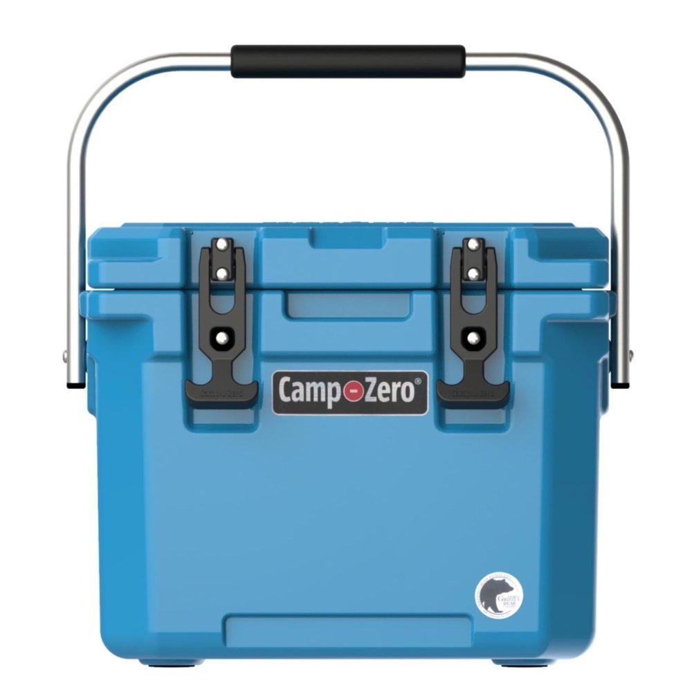 CAMP-ZERO 12 | 12.6 Qt. Premium Cooler with Molded-in Cup Holders and Folding Aluminum Handle, Turquoise (CZ12L-DT)