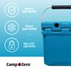 CAMP-ZERO 12 | 12.6 Qt. Premium Cooler with Molded-in Cup Holders and Folding Aluminum Handle, Turquoise (CZ12L-DT) view 2