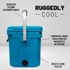 CAMP-ZERO 12 | 12.6 Qt. Premium Cooler with Molded-in Cup Holders and Folding Aluminum Handle, Turquoise (CZ12L-DT) view 3
