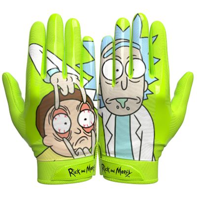 Phenom Elite Rick and Morty Football Gloves - VPS1 Pro Label Edition | High-Performance, Super Sticky Grip, Durable Design for Youth & Adult Athletes (X-Large)