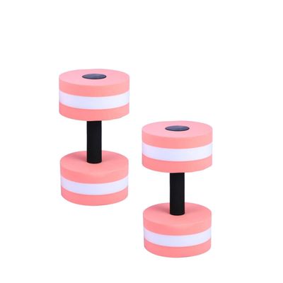 SEWACC 2Pcs Aquatic Exercise Dumbbells Water Dumbells Foam Water Weights Aquatic Fitness Equipment for Water Aerobics (Pink)