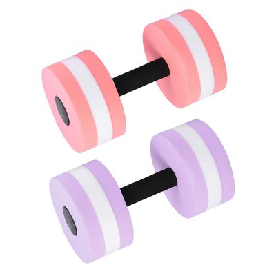 Weight Set Aquatic Exercise Dumbbells 2pcs High- Density EVA- Foam Dumbbell Set Water Barbells Exercise Hand Bar (Random Color)
