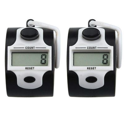 Boxonly White Electronic Tally Counters Digital LCD Electronic Hand Tally Counter for Tasbeeh Golf Dock Pack of 2