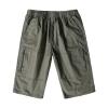 Men's Outdoor Zipper Pocket Cargo Shorts Elastic Waist Hiking Tactical Shorts Multi Pockets 3/4 Long Short Pants (ArmyGreen,X-Large) view 1