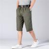 Men's Outdoor Zipper Pocket Cargo Shorts Elastic Waist Hiking Tactical Shorts Multi Pockets 3/4 Long Short Pants (ArmyGreen,X-Large) view 2