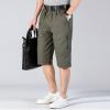 Men's Outdoor Zipper Pocket Cargo Shorts Elastic Waist Hiking Tactical Shorts Multi Pockets 3/4 Long Short Pants (ArmyGreen,X-Large) view 3