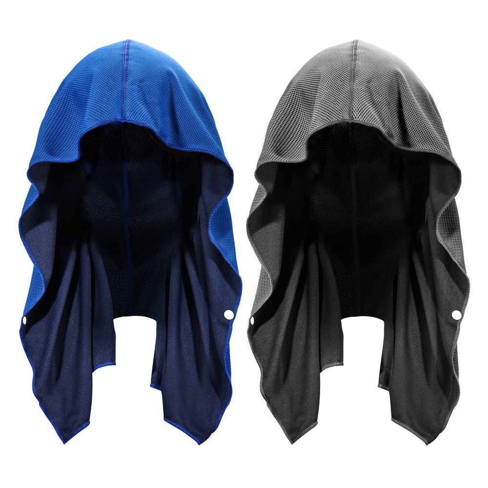 Sukeen Cooling Hoodie Towel for Men, Quick Drying Cooling Towels for Neck and Face, Cooling Head Towels Stay Chill Towel, Sport Workout Cooling Neck Wrap for Hot Weather