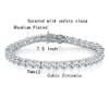 MDFUN Tennis Bracelets for Women and Men Cubic Zirconia Silver Bracelet 18K White Gold Plated 7MM Round CZ Dainty Jewelry 6 Inch view 2