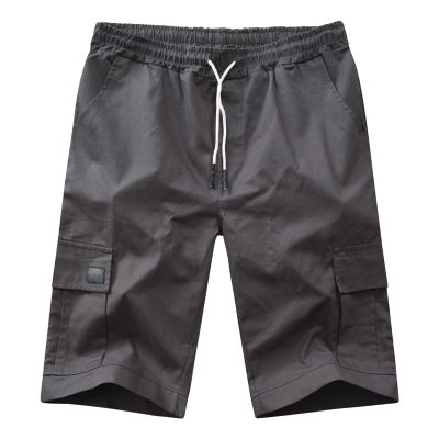 Maiyifu-GJ Men's Casual Multi Pocket Short Pants Elastic Waist Relaxed Fit Cargo Shorts Loose Fit Lightweight Outdoor Shorts (Dark Grey,X-Large)