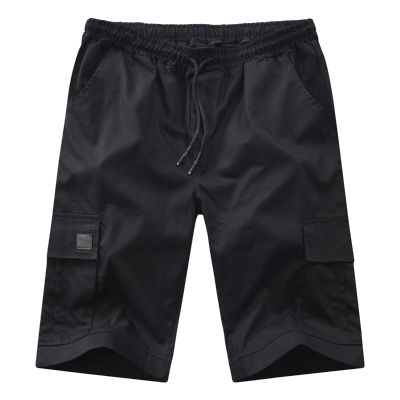 Men's Casual Multi Pocket Short Pants Elastic Waist Relaxed Fit Cargo Shorts Loose Fit Lightweight Outdoor Shorts (Black,5X-Large)