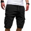Men's Casual Multi Pocket Short Pants Elastic Waist Relaxed Fit Cargo Shorts Loose Fit Lightweight Outdoor Shorts (Black,5X-Large) view 2