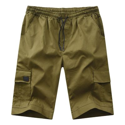 Maiyifu-GJ Men's Casual Multi Pocket Short Pants Elastic Waist Relaxed Fit Cargo Shorts Loose Fit Lightweight Outdoor Shorts (Armygreen,X-Large)