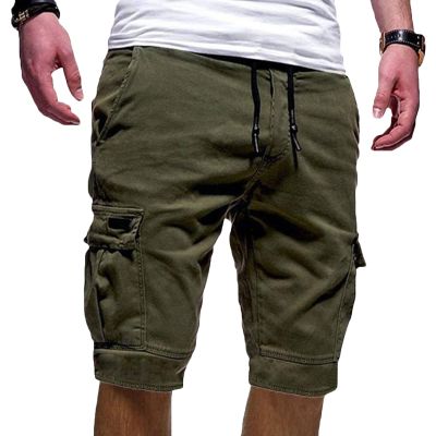 Men's Elastic Waist Cargo Shorts Casual Relaxed Fit Multi Pockets Short Lightweight Outdoor Military Short Pants (ArmyGreen,3X-Large)