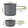 Peidesi Camping Cookware Mess Kit, Portable Camp Stove Pots and Pans Set, Carabiner, Folding Knife, Fork Spoon Kit, Carry Mesh Bag, for Backpacking view 3