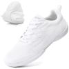 DADAWEN Adult & Youth White Cheerleading Dance Shoes Athletic Training Lightweight Competition Tennis Sneakers Cheer Shoes White US Size 6 M Big Kid view 1