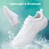 DADAWEN Adult & Youth White Cheerleading Dance Shoes Athletic Training Lightweight Competition Tennis Sneakers Cheer Shoes White US Size 6 M Big Kid view 3