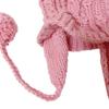 BIBITIME Handmade Crochet Beanie Cable Knit Hat Braided Ear Flaps Earmuff Cap 3 Pom Pom Ball Winter Warm (Small, Pink) view 4