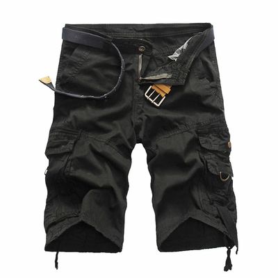Maiyifu-GJ Men's Relaxed Fit Camo Cargo Shorts Lightweight Multi Pocket Outdoor Short Pants Casual Hiking Tactical Shorts (Black 1,38)