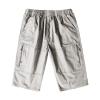 Maiyifu-GJ Men's Outdoor Zipper Pocket Cargo Shorts Elastic Waist Hiking Tactical Shorts Multi Pockets 3/4 Long Short Pants (Light Grey,Large) view 1