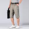 Maiyifu-GJ Men's Outdoor Zipper Pocket Cargo Shorts Elastic Waist Hiking Tactical Shorts Multi Pockets 3/4 Long Short Pants (Light Grey,Large) view 2