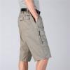 Maiyifu-GJ Men's Outdoor Zipper Pocket Cargo Shorts Elastic Waist Hiking Tactical Shorts Multi Pockets 3/4 Long Short Pants (Light Grey,Large) view 3