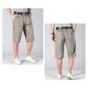 Maiyifu-GJ Men's Outdoor Zipper Pocket Cargo Shorts Elastic Waist Hiking Tactical Shorts Multi Pockets 3/4 Long Short Pants (Light Grey,Large) view 4