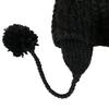 BIBITIME Handmade Crochet Beanie Cable Knit Hat Braided Ear Flaps Earmuff Cap 3 Pom Pom Ball Winter Warm (Small, Black) view 4