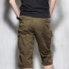 Maiyifu-GJ Men's 3/4 Long Cargo Shorts Loose Fit Below Knee Tactical Capri Short Relaxed Fit Short Pants with Multi Pockets (Yellow,XX-Large) view 3