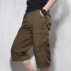 Maiyifu-GJ Men's 3/4 Long Cargo Shorts Loose Fit Below Knee Tactical Capri Short Relaxed Fit Short Pants with Multi Pockets (Yellow,XX-Large) view 4