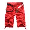 Men's Relaxed Fit Camo Cargo Shorts Lightweight Multi Pocket Outdoor Short Pants Casual Hiking Tactical Shorts (Red,32) view 1