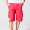 Men's Relaxed Fit Camo Cargo Shorts Lightweight Multi Pocket Outdoor Short Pants Casual Hiking Tactical Shorts (Red,32) view 2