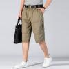 Maiyifu-GJ Men's Outdoor Zipper Pocket Cargo Shorts Elastic Waist Hiking Tactical Shorts Multi Pockets 3/4 Long Short Pants (Khaki,Large) view 3
