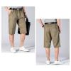 Maiyifu-GJ Men's Outdoor Zipper Pocket Cargo Shorts Elastic Waist Hiking Tactical Shorts Multi Pockets 3/4 Long Short Pants (Khaki,Large) view 4