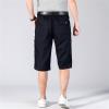 Maiyifu-GJ Men's Outdoor Zipper Pocket Cargo Shorts Elastic Waist Hiking Tactical Shorts Multi Pockets 3/4 Long Short Pants (Black,XX-Large) view 3