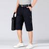 Maiyifu-GJ Men's Outdoor Zipper Pocket Cargo Shorts Elastic Waist Hiking Tactical Shorts Multi Pockets 3/4 Long Short Pants (Black,XX-Large) view 4