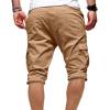 Men's Elastic Waist Cargo Shorts Casual Relaxed Fit Multi Pockets Short Lightweight Outdoor Military Short Pants (Khaki,XX-Large) view 2
