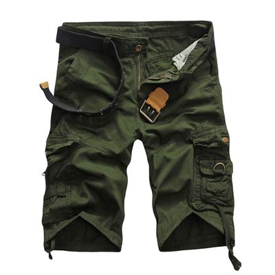 Men's Relaxed Fit Camo Cargo Shorts Lightweight Multi Pocket Outdoor Short Pants Casual Hiking Tactical Shorts (ArmyGreen 1,38)