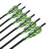 ZSHJGJR 28/30/31 Inch Archery Carbon Arrows Hunting Arrows with 4 Turkey Feather Removable Tips Targeting Practice Arrows 500 Spine for Compound & Recurve Bow 6/12Pack (12, Green, 31 Inch) view 2