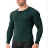 Men's Compression Long Sleeve Shirts, Cool Dry Sport Workout Underwear Shirt Athletic Baselayer Running Gym Tops Dark Green view 2