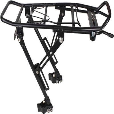 Amdieu Bicycle Cargo Racks,60kg Aluminum Alloy MTB Road Bike Rack Carrier Rear Luggage Universal Cycling Shelf Bracket for V-Brake Bicycle Carrier Rack (Color : Black, Size : 15.4 * 5.5in)