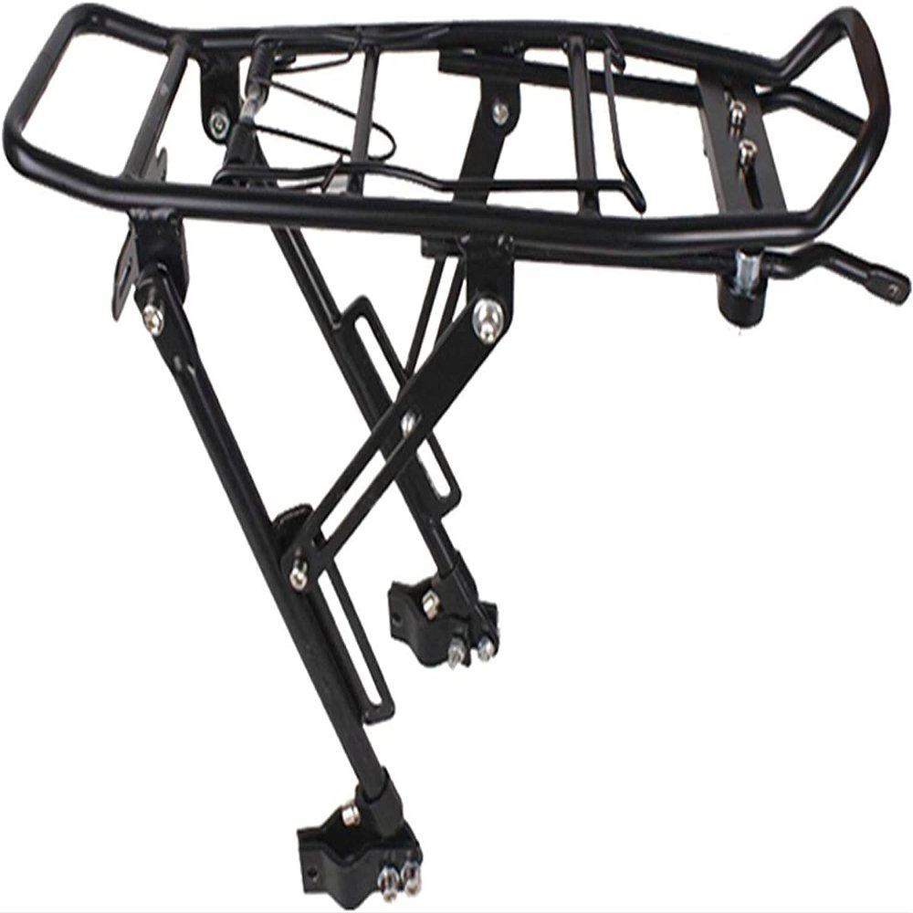 Amdieu Bicycle Cargo Racks,60kg Aluminum Alloy MTB Road Bike Rack Carrier Rear Luggage Universal Cycling Shelf Bracket for V-Brake Bicycle Carrier Rack (Color : Black, Size : 15.4 * 5.5in)
