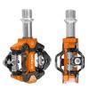 K PEDC Compatible Clipless MTB Mountain Bike Pedal Dual Sided Lightweight Aluminum 9/16 Platform Bicycle Pedals with Cleats for Road Orange view 2