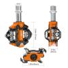 K PEDC Compatible Clipless MTB Mountain Bike Pedal Dual Sided Lightweight Aluminum 9/16 Platform Bicycle Pedals with Cleats for Road Orange view 3