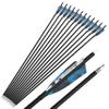 ZSHJGJR 28/30/31 Inch Archery Carbon Arrows Hunting Arrows with 4 Turkey Feather Removable Tips Targeting Practice Arrows 500 Spine for Compound & Recurve Bow 6/12Pack (12, Blue, 30 Inch) view 4