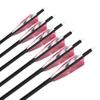 ZSHJGJR 28/30/31 Inch Archery Carbon Arrows Hunting Arrows with 4 Turkey Feather Removable Tips Targeting Practice Arrows 500 Spine for Compound & Recurve Bow 6/12Pack (12, Pink, 31 Inch) view 2