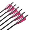 ZSHJGJR 28/30/31 Inch Archery Carbon Arrows Hunting Arrows with 4 Turkey Feather Removable Tips Targeting Practice Arrows 500 Spine for Compound & Recurve Bow 6/12Pack (12, Purple Red, 31 Inch) view 2