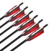 ZSHJGJR 28/30/31 Inch Archery Carbon Arrows Hunting Arrows with 4 Turkey Feather Removable Tips Targeting Practice Arrows 500 Spine for Compound & Recurve Bow 6/12Pack (12, Red, 28 Inch) view 2